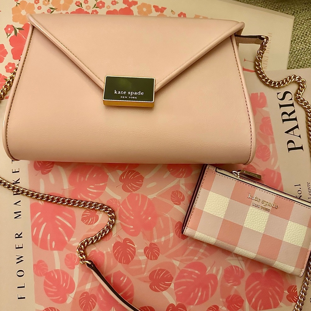 Kate Spade Anna Medium Leather Clutch & Shoulder Bag Moochi Pink MSRP $298 NWT - Picture 9 of 12